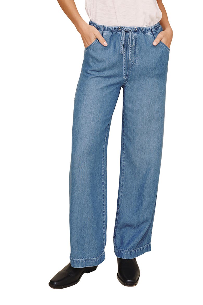 Drawstring Jeans, Main, color, INDIGO MIST WASH