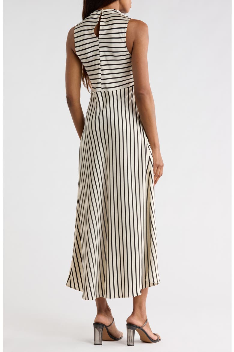 Divya Stripe Sleeveless Midi Dress, Alternate, color, BLACK WHITE