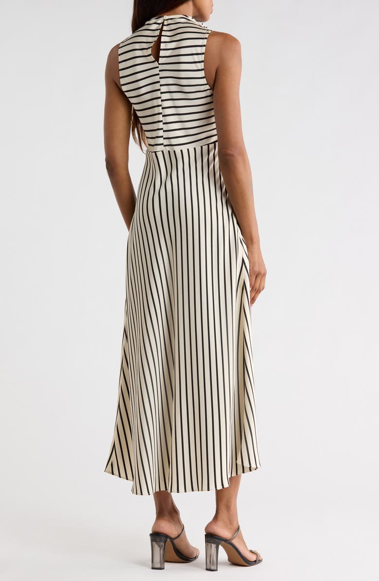 AREA STARS Divya Stripe Sleeveless Midi Dress, Alternate, color, Black White