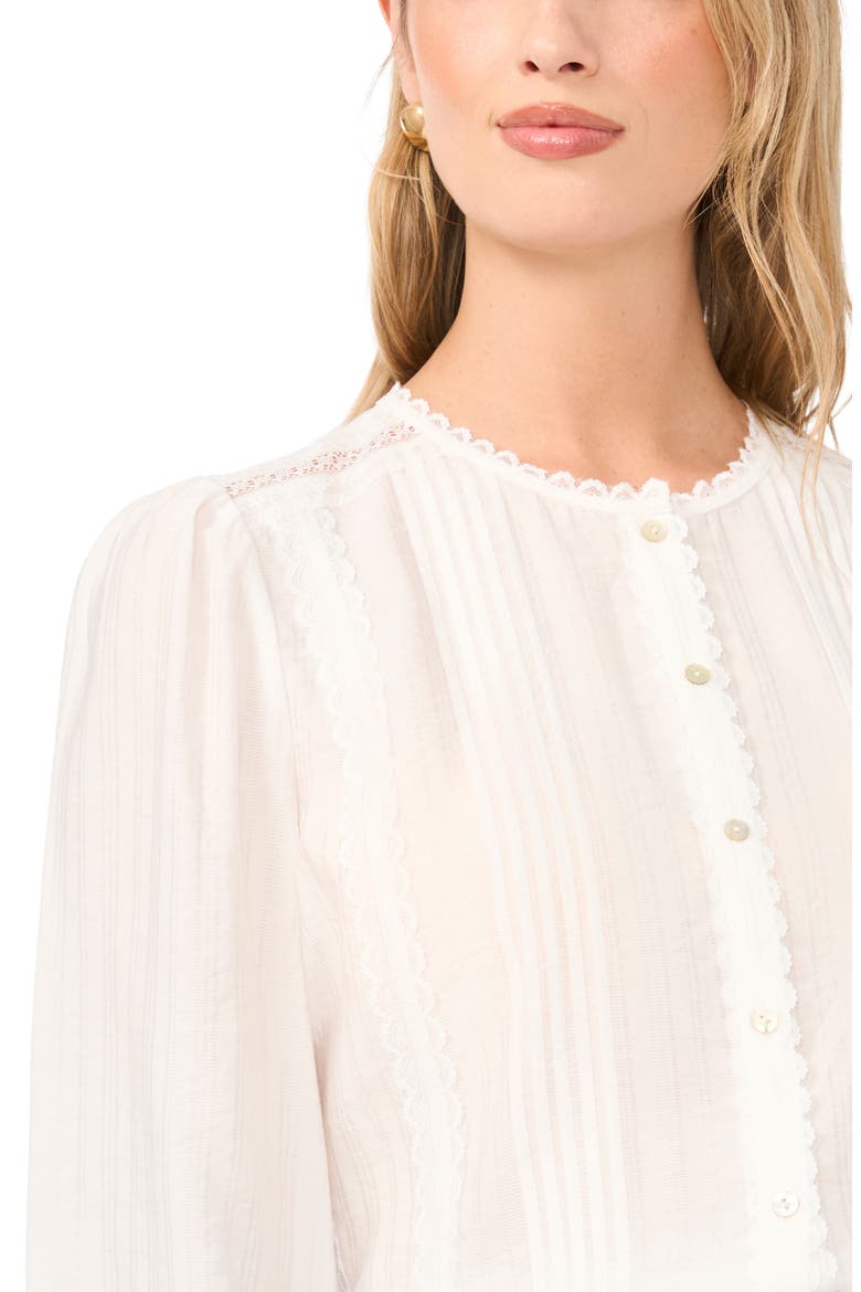Lace Pintuck Top, Alternate, color, ULTRA WHITE