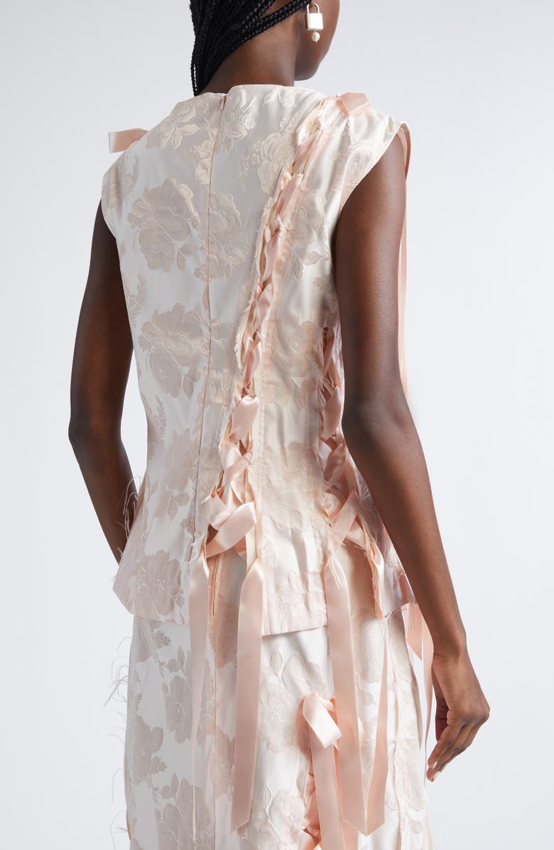 Simone Rocha Unraveling Ribbon Top, Alternate, color, Blush/ Blush