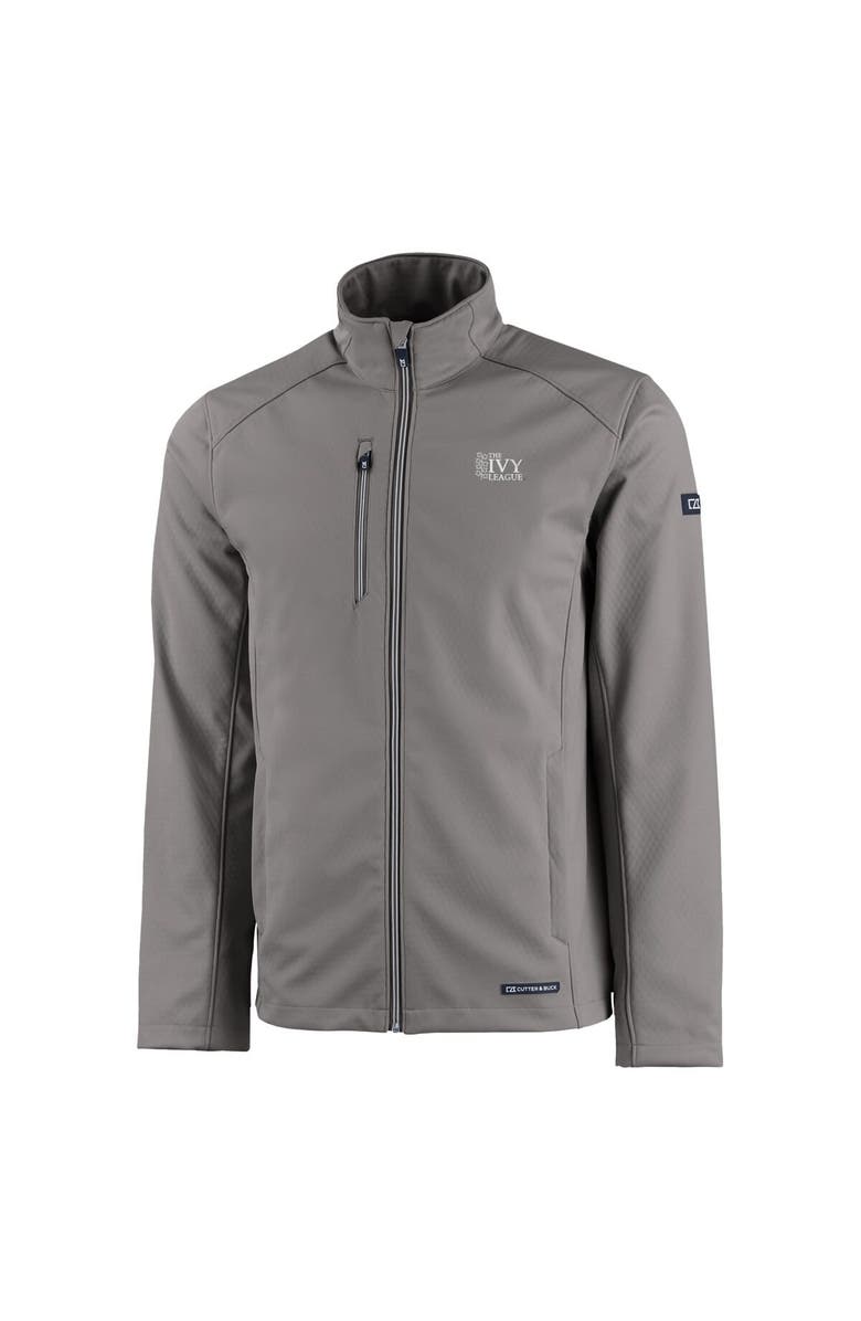 Cutter & Buck Men's Cutter & Buck Gray Ivy League Evoke Eco Softshell Recycled Full-Zip Jacket, Alternate, color,