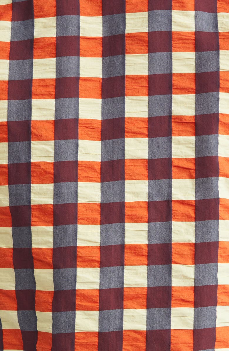 Bottega Veneta Macro Gingham Cotton Button-Up Shirt, Alternate, color, Banana/ Tulip/ Wave