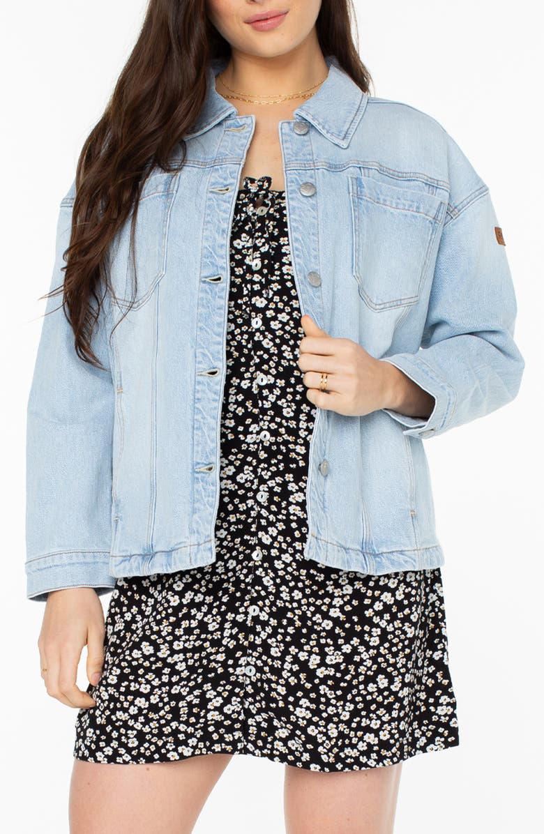 Roxy Beach Babe Denim Jacket, Main, color, Beach Babe Denim Wash