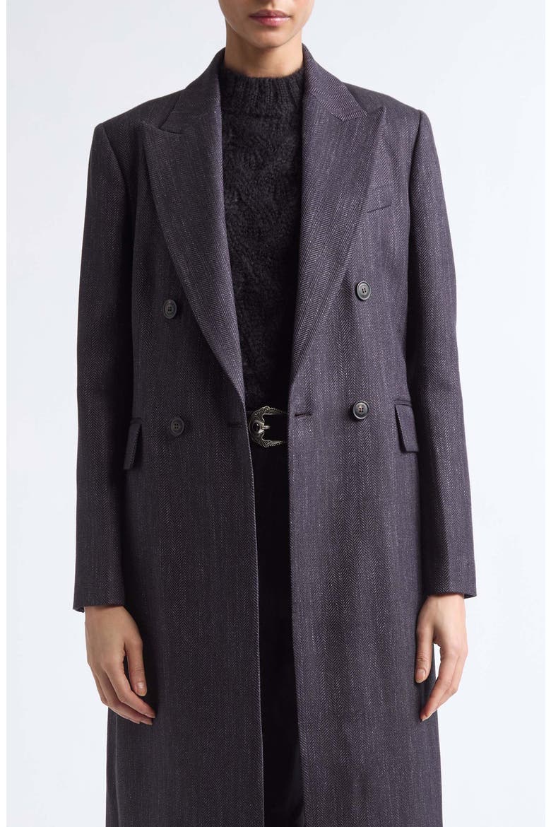 Herringbone Wool Blend Duster Jacket, Main, color, 177 AMETHYST