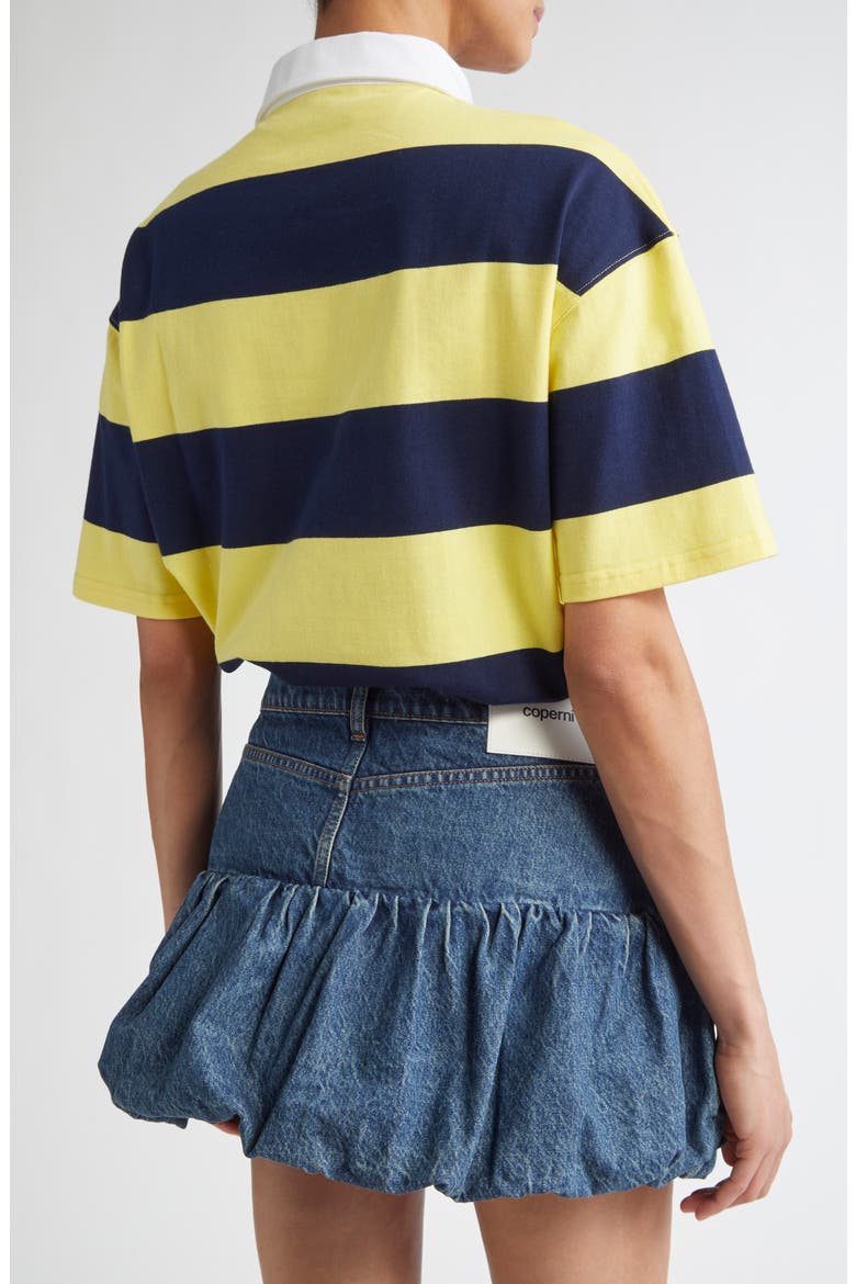 Stripe Cotton Polo, Alternate, color, YELLOW-BLUE
