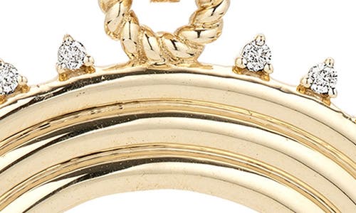 Adina Reyter Extra Large Groovy Diamond Horseshoe Charm In Gold
