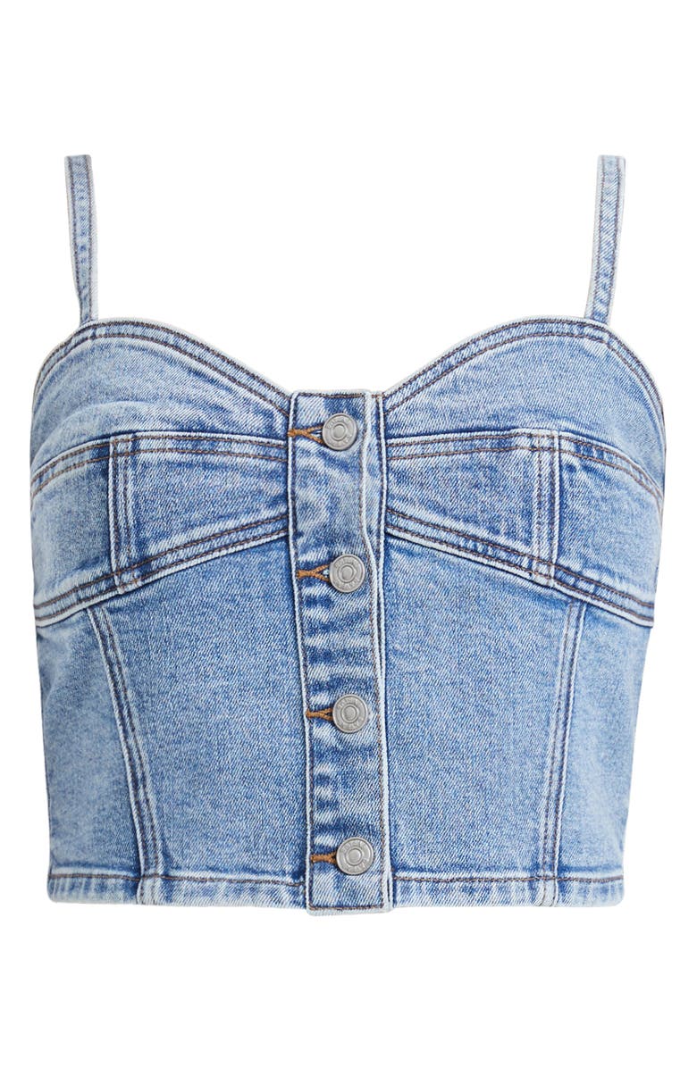 Bayeas Lunna Denim Corset Top, Alternate, color, Wave