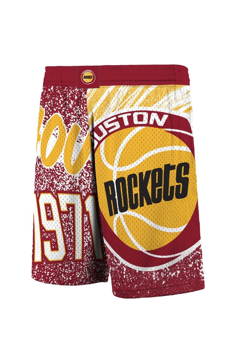 Mitchell & Ness Men's Mitchell & Ness Red Houston Rockets Hardwood Classics Jumbotron Sublimated Shorts, Alternate, color, 