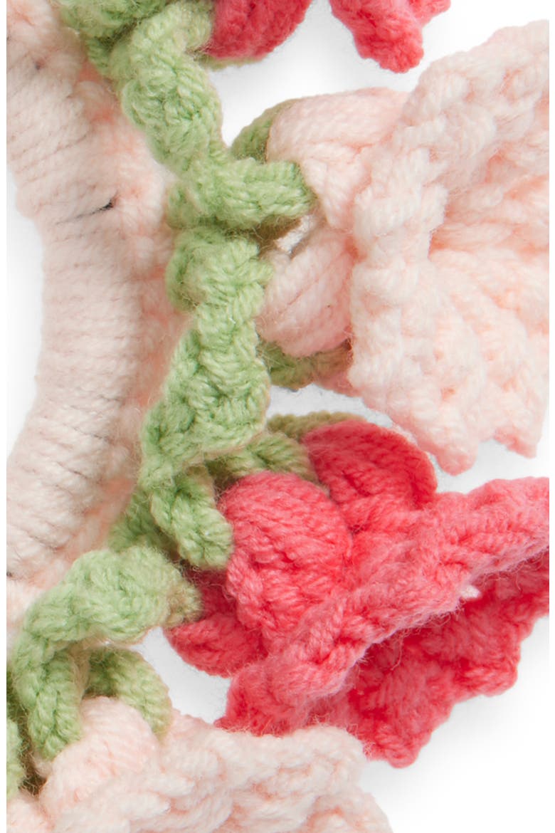 Floral Crochet Scrunchie, Alternate, color, PINK