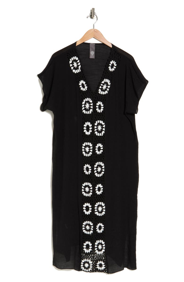 Vince Camuto Crochet Square Caftan, Alternate, color, 