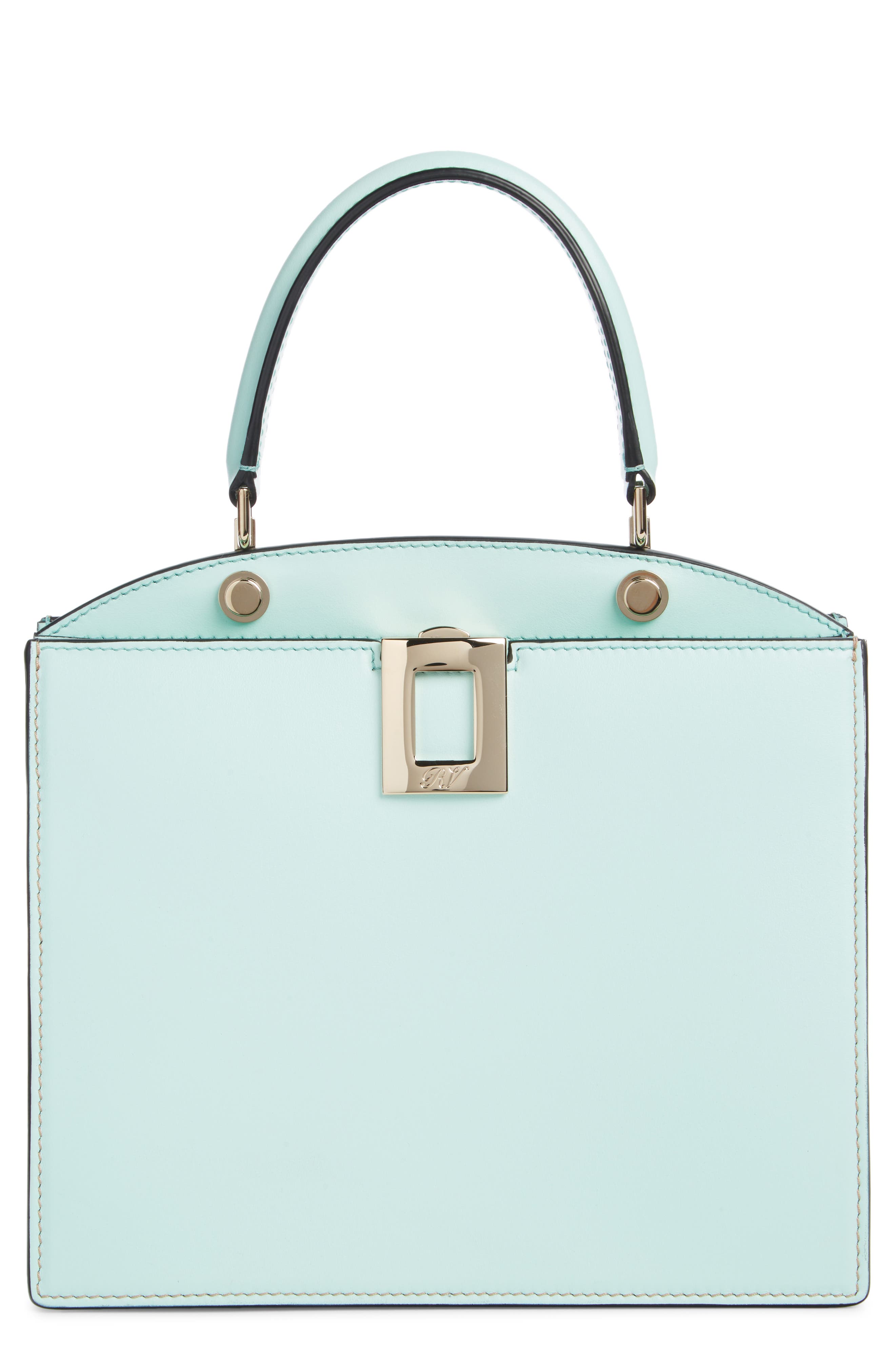 Roger Vivier Mini So Vivier Leather Top Handle Bag, Main, color, 