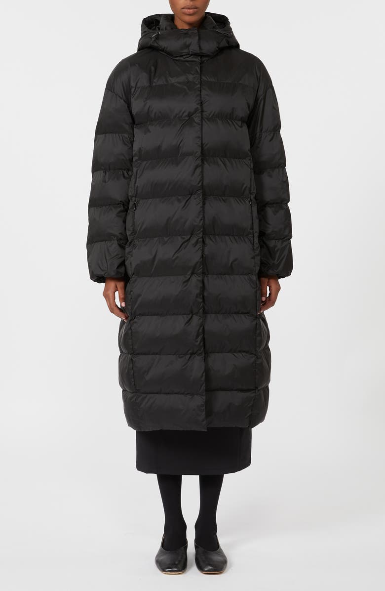 MM by Max Mara Carioca Hooded Quilted Coat, Main, color, Black