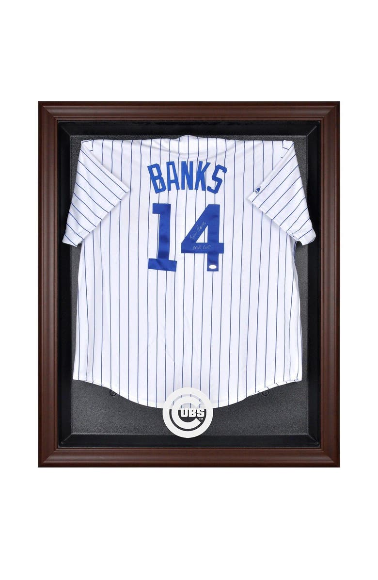 FANATICS AUTHENTIC Chicago Cubs Brown Framed Logo Jersey Display Case, Main, color, 