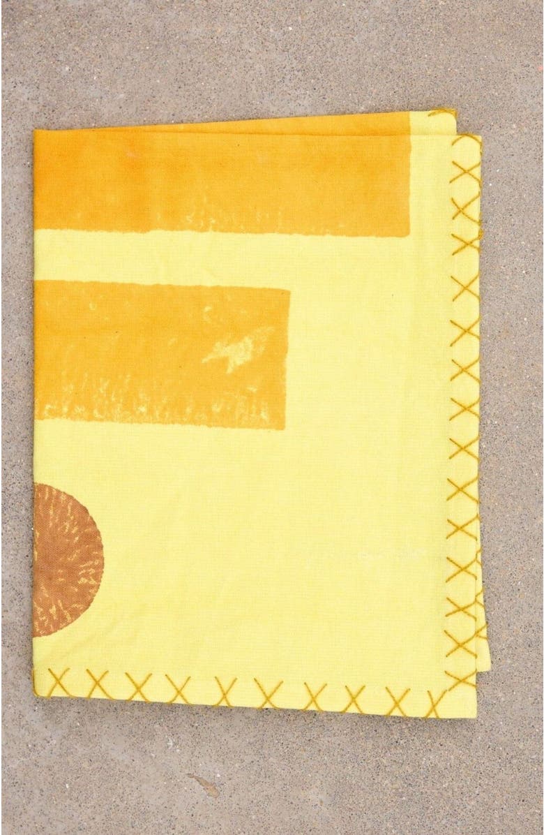CQC LA Sedona Placemat Set - Set of 4 Placemats with Napkins, Alternate, color, Yellow