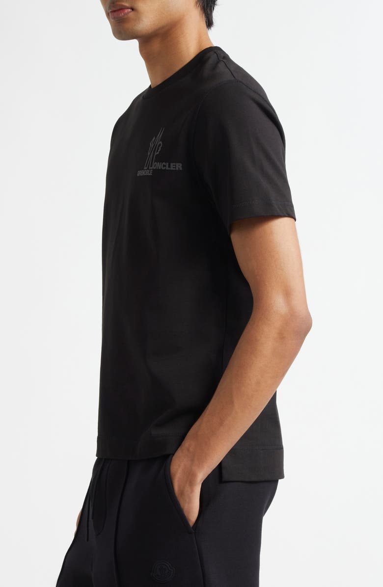 Moncler Logo Embellished T-Shirt, Alternate, color, Black