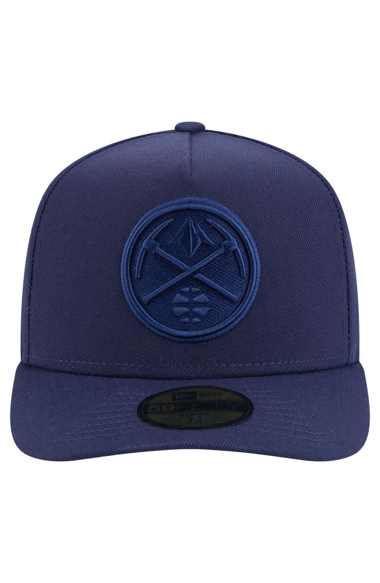New Era Men's New Era  Navy Denver Nuggets Colorpack A-Frame Pinch Front 59FIFTY Fitted Hat, Alternate, color, 