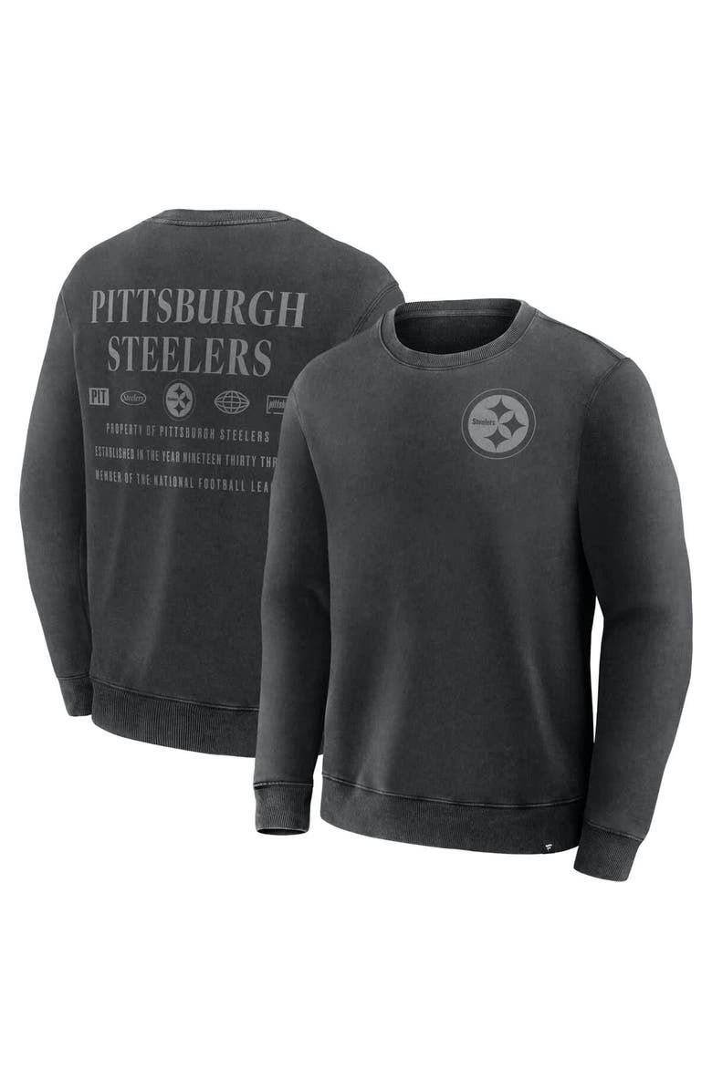 FANATICS Men's Fanatics Black Pittsburgh Steelers Deep Route Pullover Sweatshirt, Main, color, Black