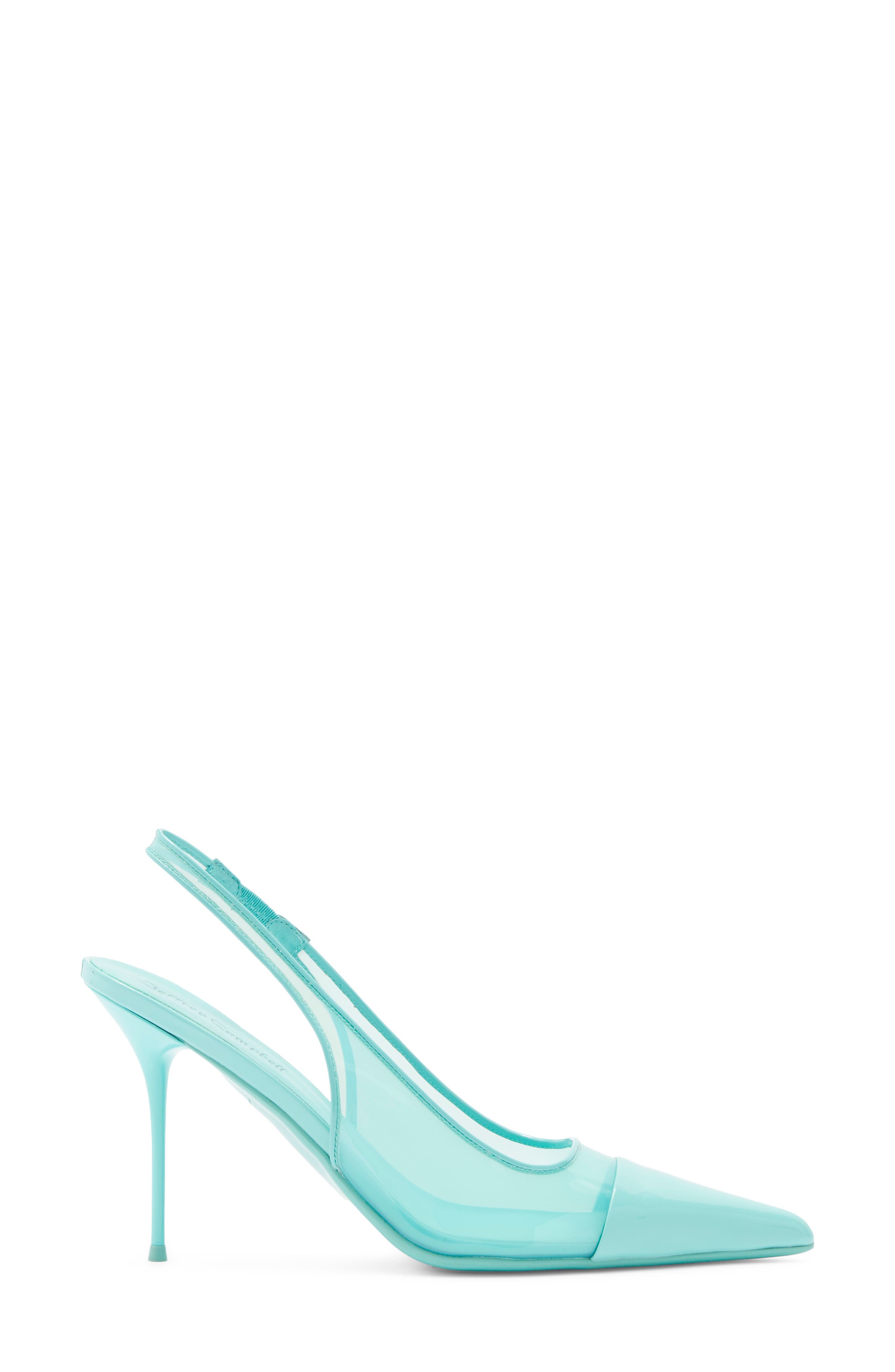 Pucker Slingback Pointed Toe Pump, Alternate, color, MINT PATENT