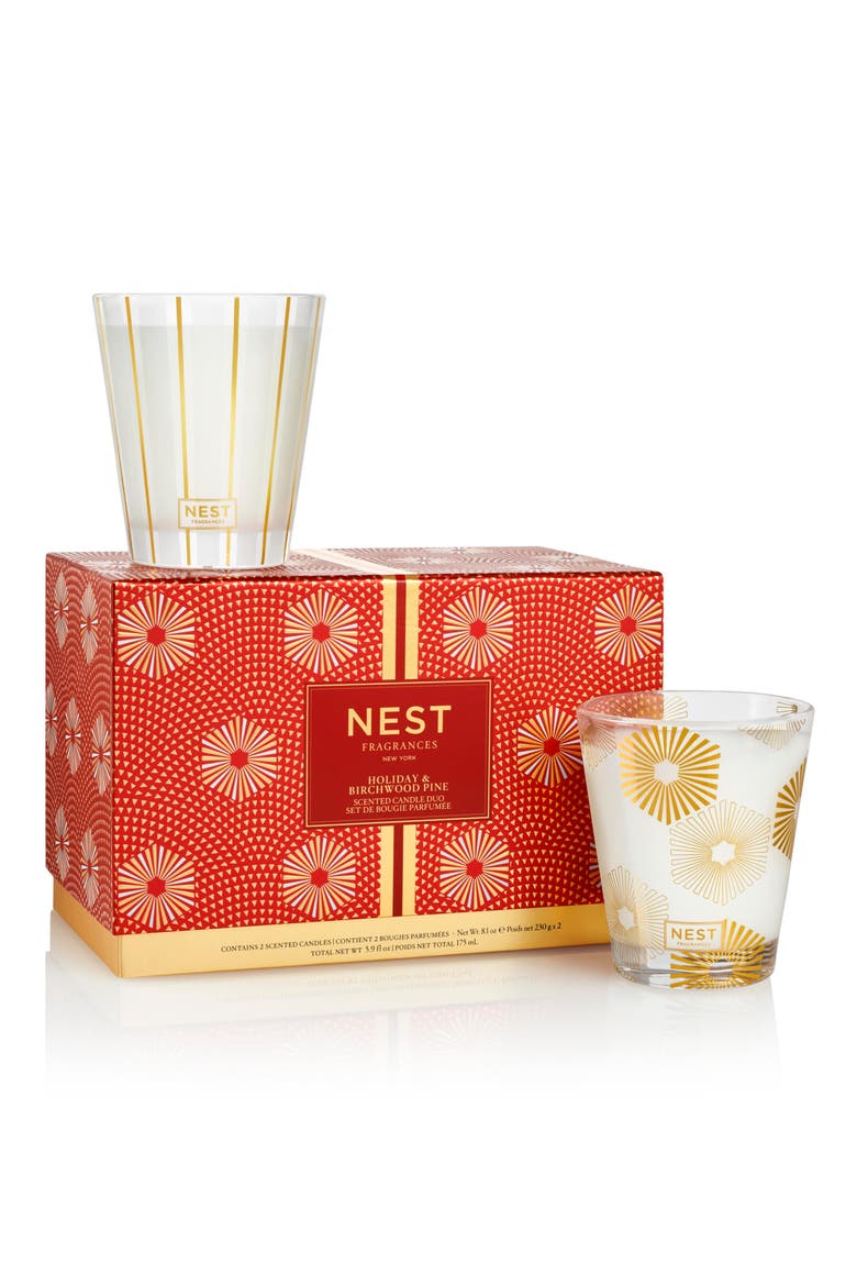 NEST Fragrances Holiday & Birchwood Pine Classic Candle Duo (Limited Edition), Main, color, NO COLOR