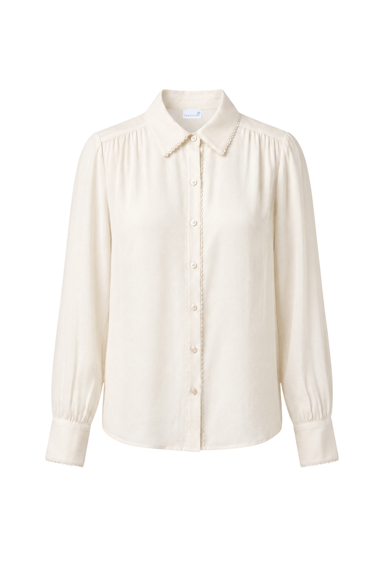 Lilliana Pebbled Crepe Button-Up Blouse, Main, color, Ivory