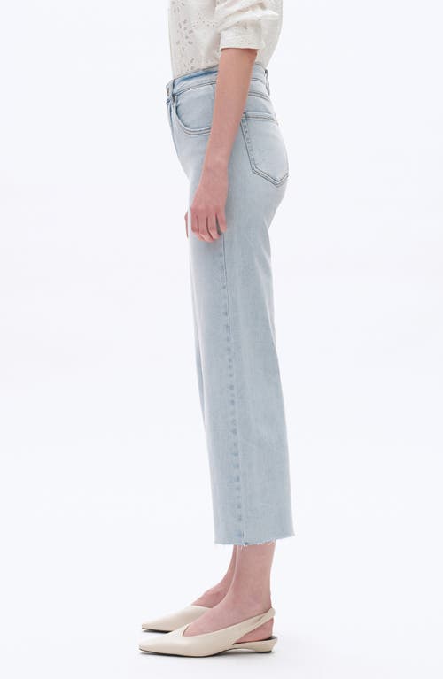 Bayeas High Waist Raw Hem Wide Leg Jeans In Black