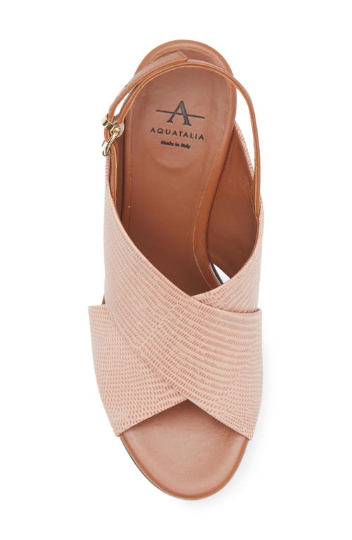 Aquatalia Catarina Embossed Leather Slingback Sandal In Pink Toffee