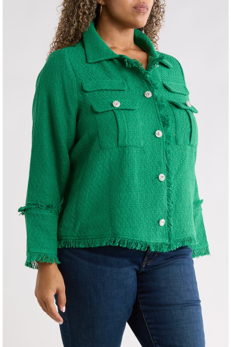 Trista Tweed Blazer, Alternate, color, KELLY-GREEN