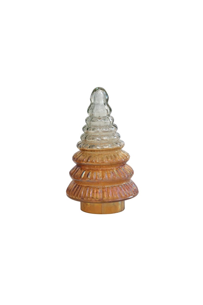 Embossed Two-Tone Mercury Glass Tree, Amber Color, Main, color, Amber