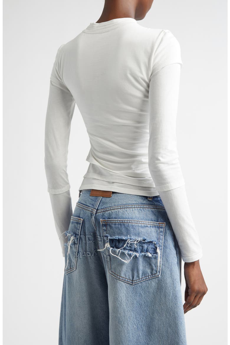 Long Sleeve Layered T-Shirt, Alternate, color, WHITE