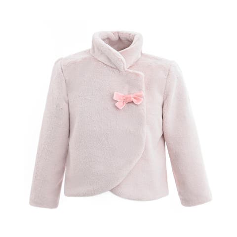 Bow Collar Plush Coat