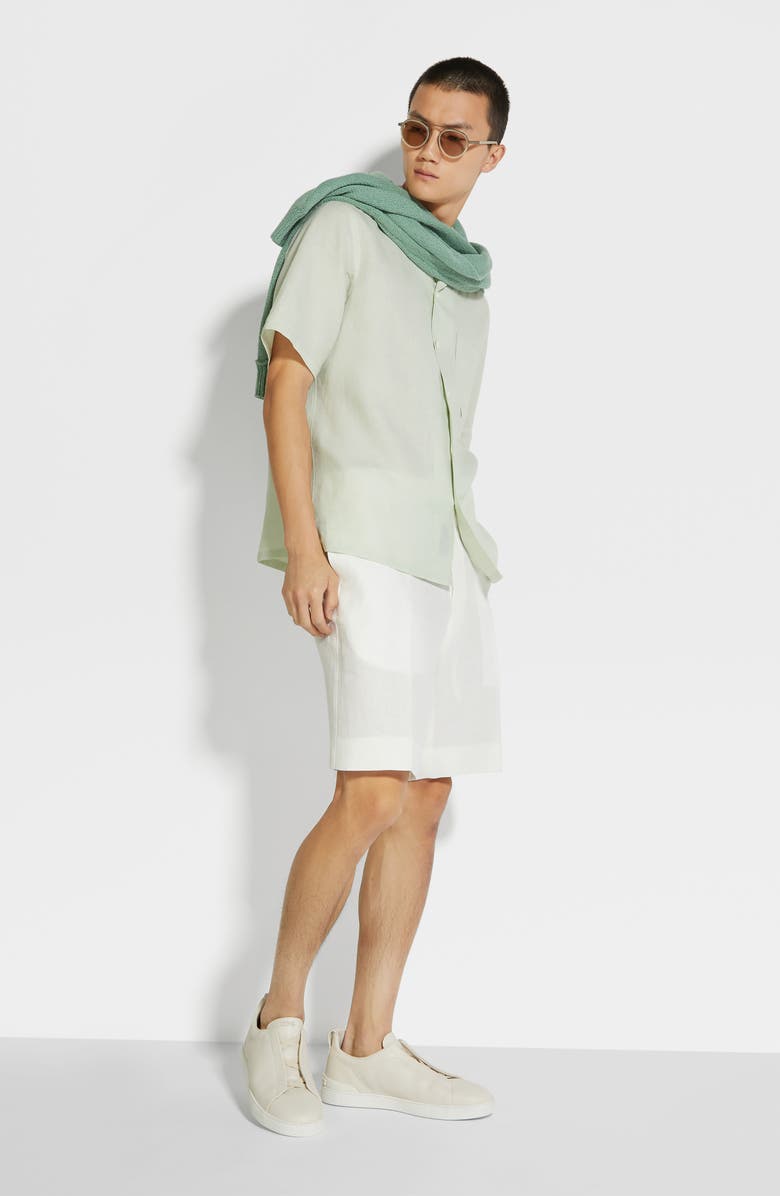 ZEGNA Oasi Linen Camp Shirt, Alternate, color, 