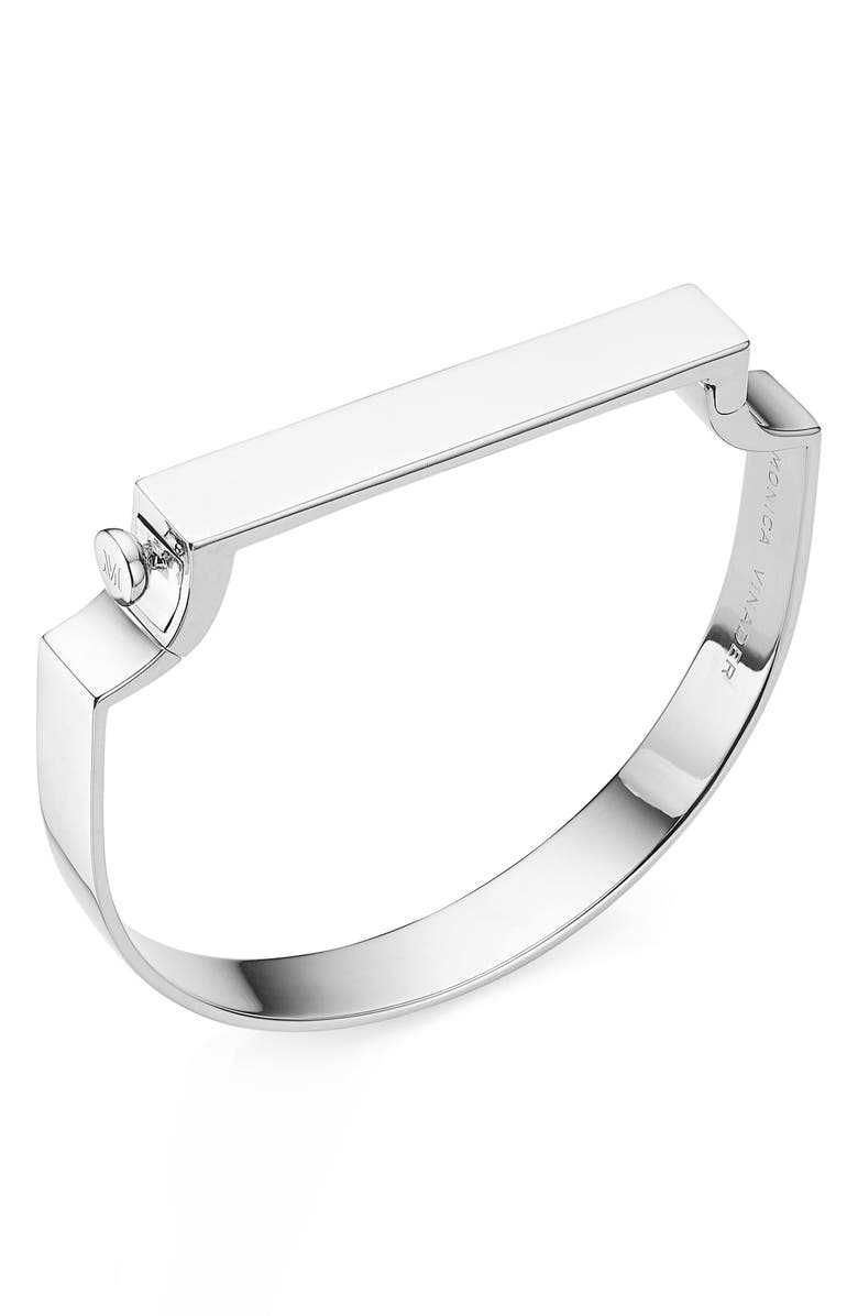 Monica Vinader Signature Bangle, Main, color, Silver