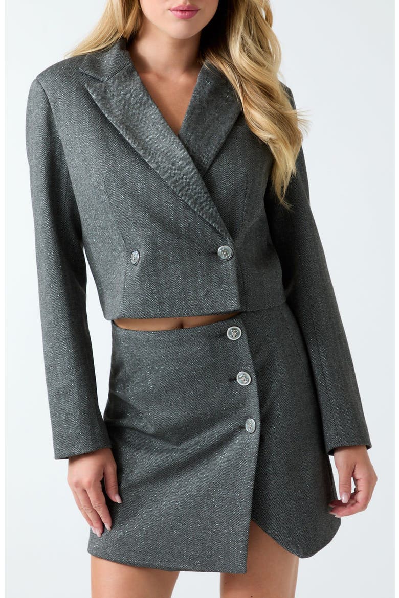 Bertha Crop Double Breasted Blazer, Main, color, OPEN GREY