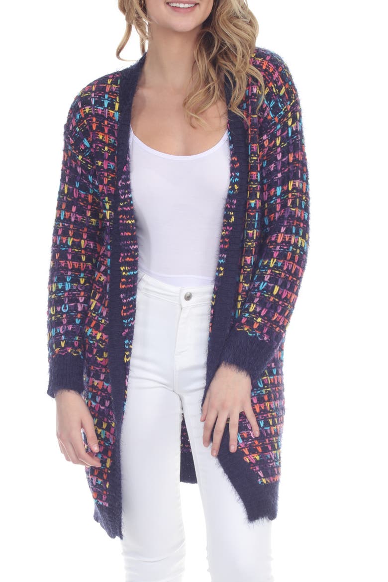 Multicolor Chenille Longline Cardigan, Main, color, MULTI