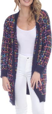RAIN AND ROSE Multicolor Chenille Longline Cardigan