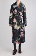 Dries Van Noten Ralphia Floral Cotton & Wool Trench Coat
