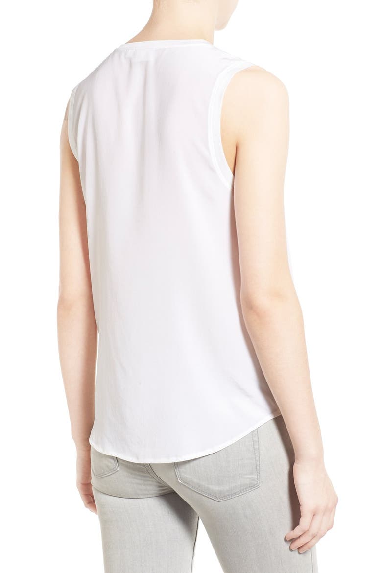 Everest Silk Sleeveless Top, Alternate, color, TRUE WHITE