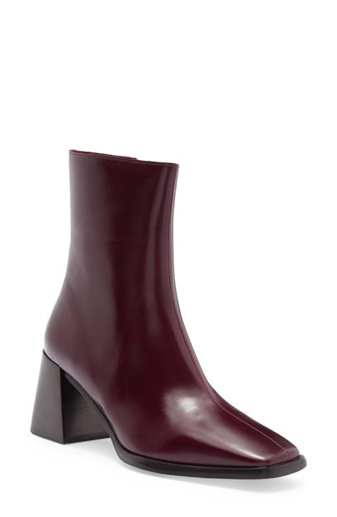 Ladies burgundy booties online