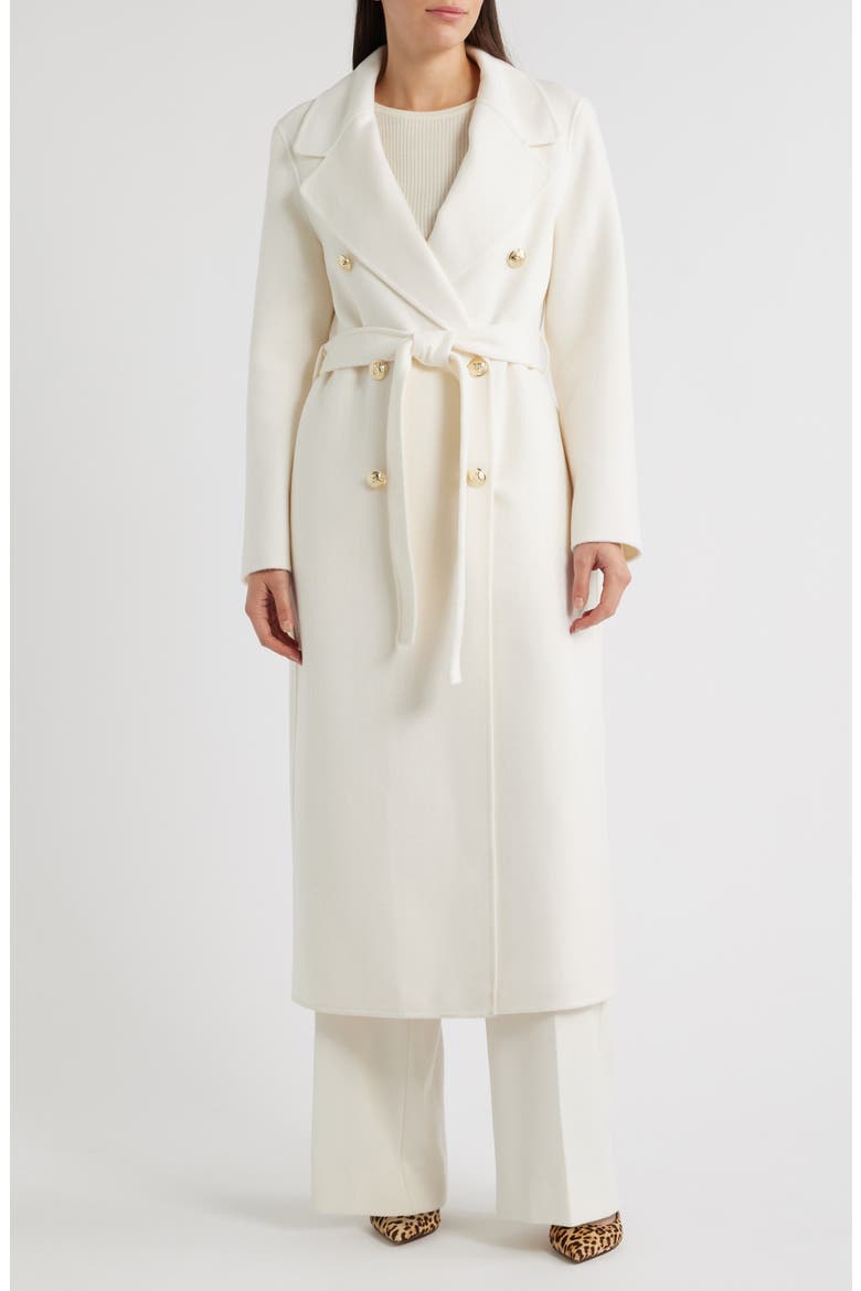 Dora Double Breasted Wool Blend Coat, Main, color, CREAM