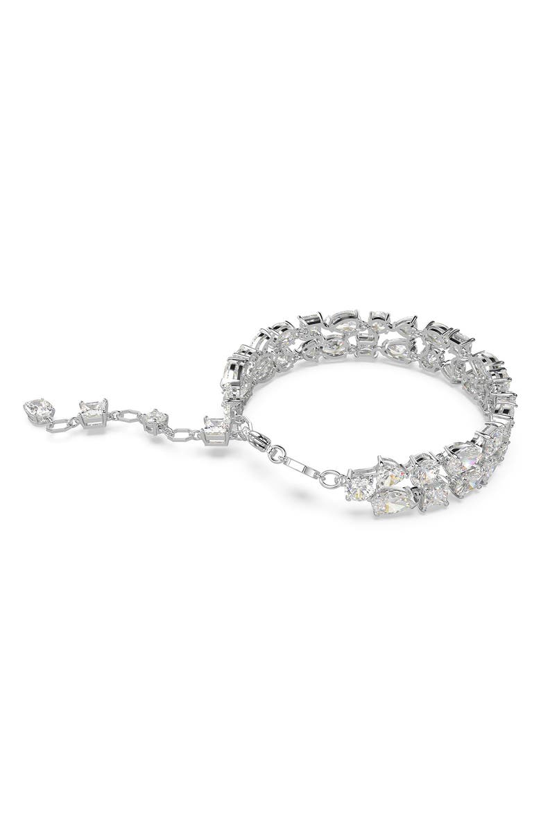 Swarovski Mesmera Crystal Double Row Bracelet, Alternate, color, Silver