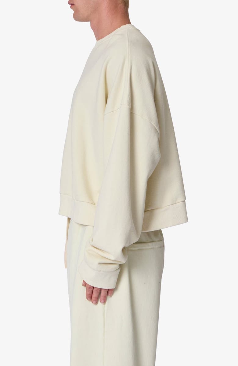 mnml Crop Cotton Crewneck Sweatshirt, Alternate, color, Off White