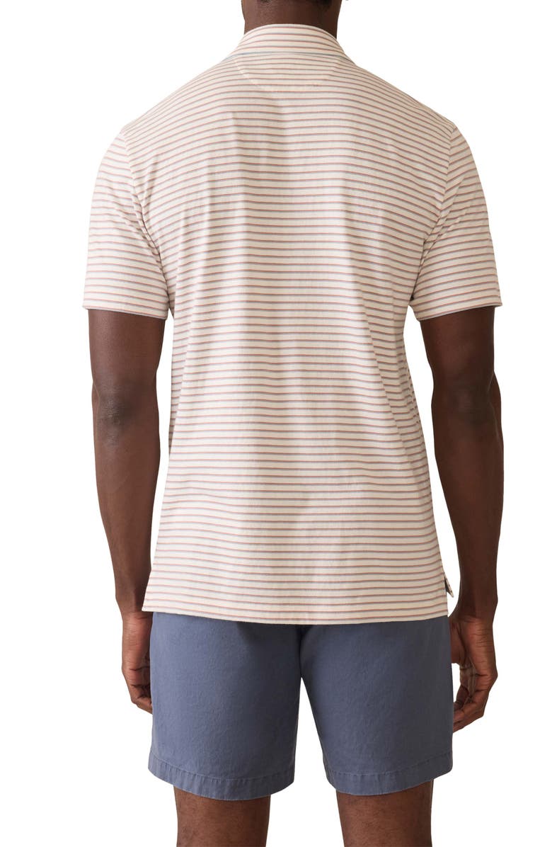 Faherty Retreat Stripe Short Sleeve Polo, Alternate, color, White Sunset Stripe