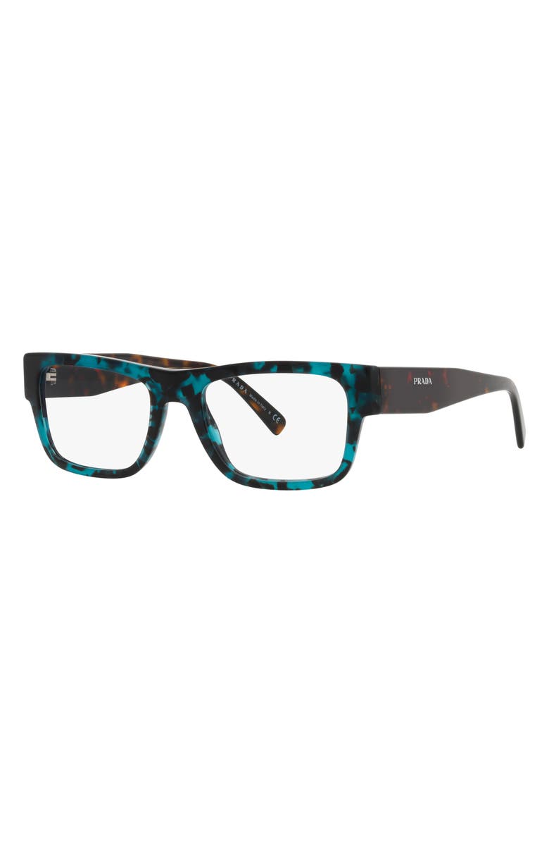 Prada 52mm Rectangular Optical Glasses, Alternate, color, Havana