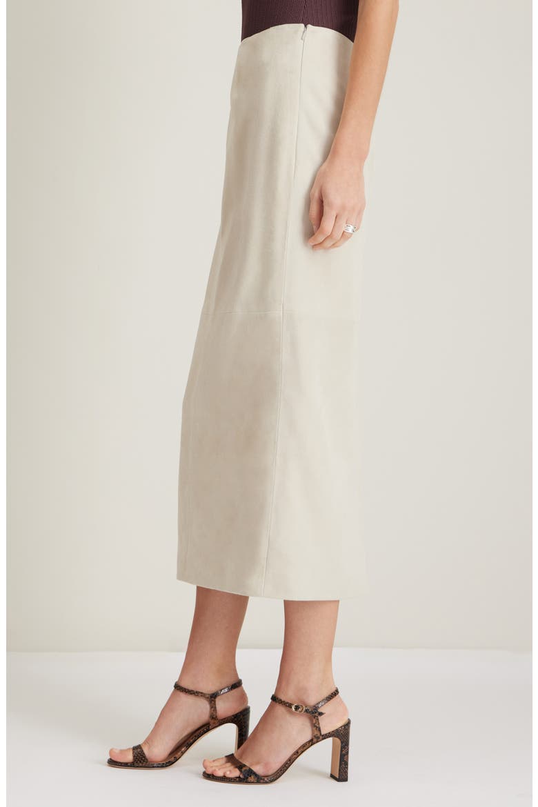 Suede Midi Skirt, Alternate, color, BEIGE OATMEAL