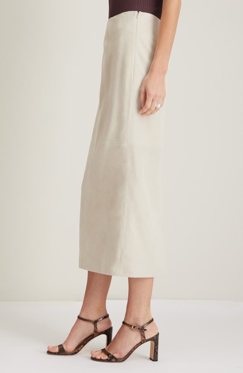 Nordstrom Suede Midi Skirt, Alternate, color, Beige Oatmeal