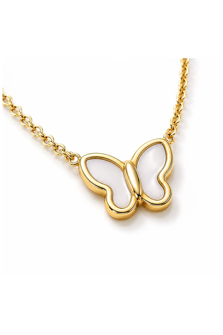 Butterfly Pendant Necklace, Alternate, color, GOLD