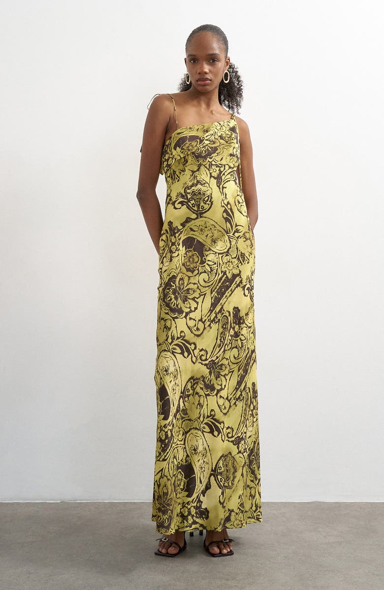Topshop Paisley Satin Maxi Dress, Main, color,