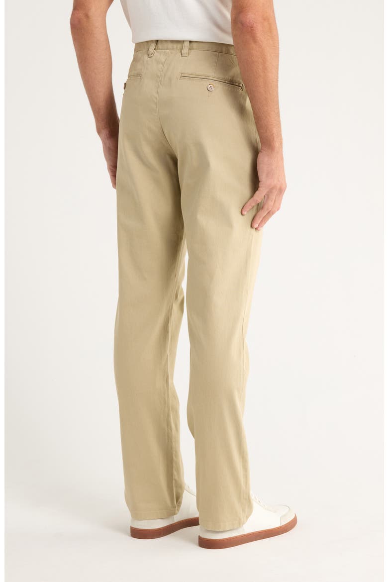 Straight Leg Flat Front Pants, Alternate, color, STONE KHAKI