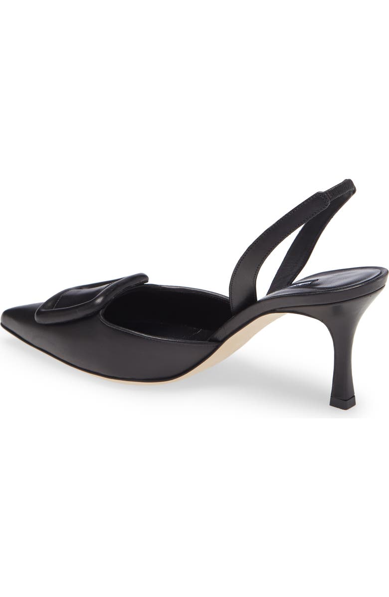 Manolo Blahnik Maysli Buckle Slingback Pointed Toe Pump, Alternate, color, Black